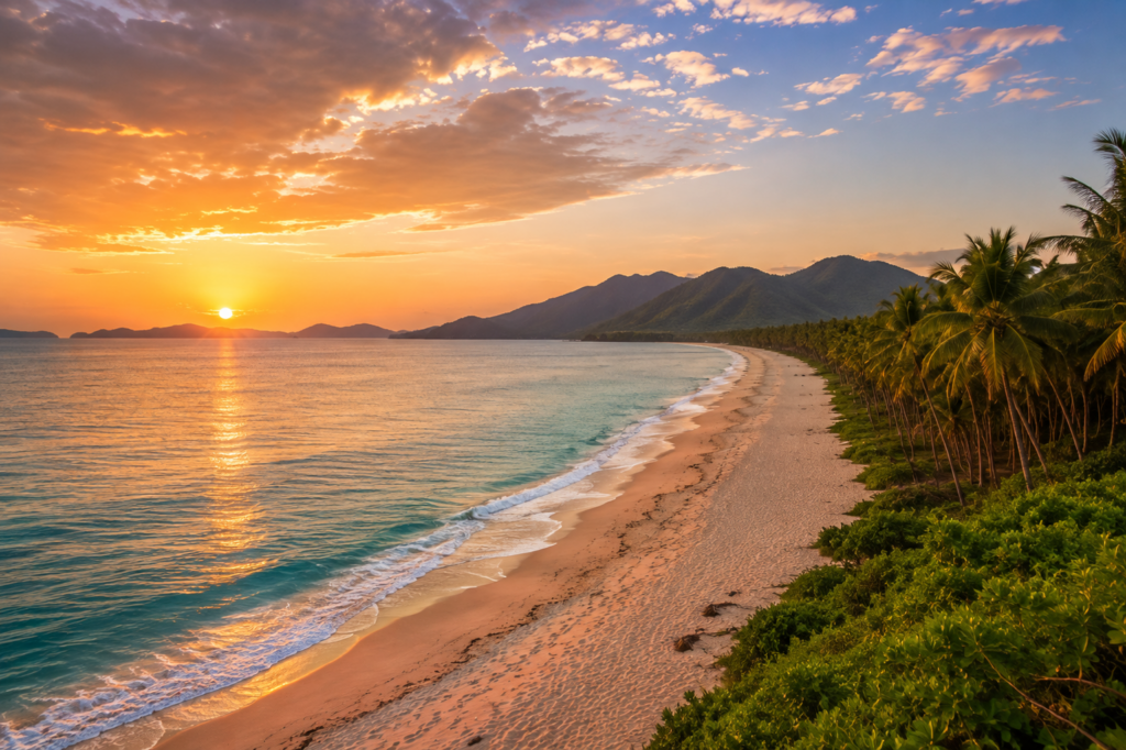 Palawan beach at sunset
