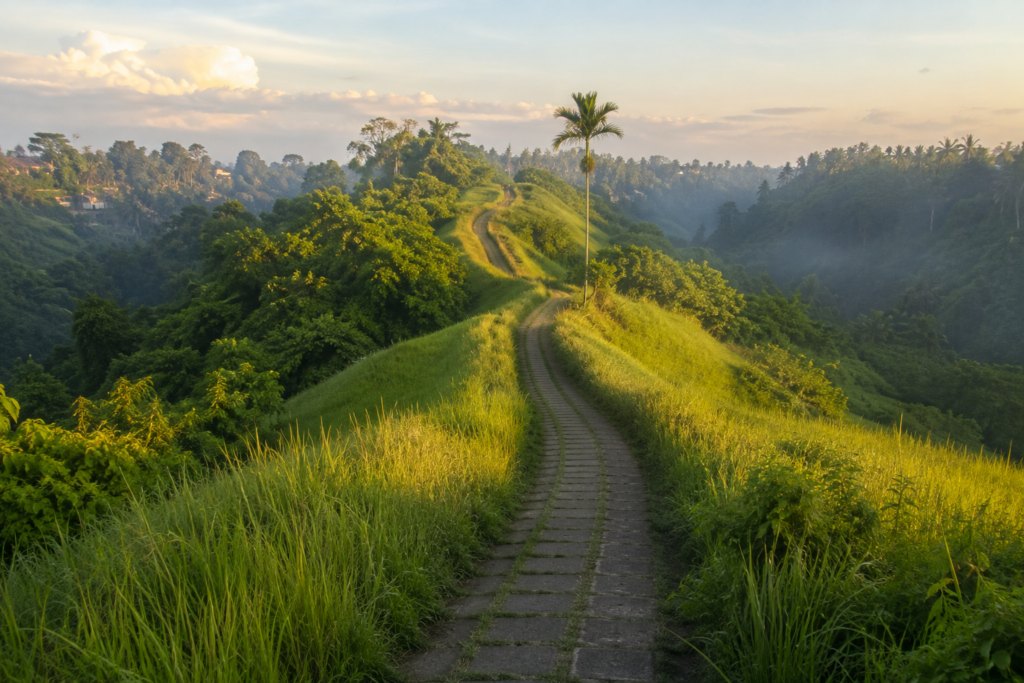 Bali rice terraces and walking path