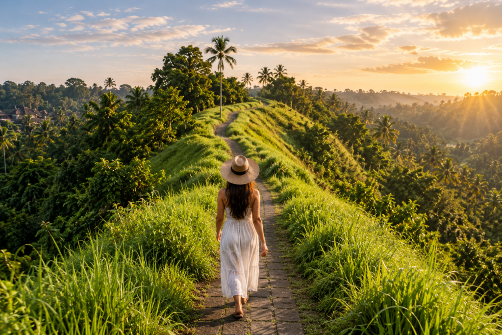 Path through Bali rice terraces