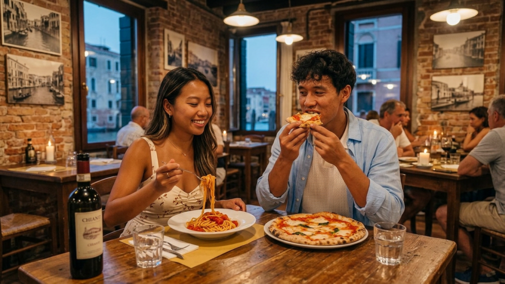 Italian pizza at a local restaurant